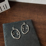 Punk Human Face Drop Earrings For Women Retro Abstract Hollow out Statement Hand Metal Fashion Dangle Earring Jewelry - dealskart.com.au