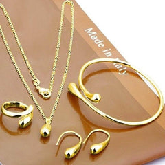 Exquisite Water Drop Styled Pendant Jewelry Set - Metal Toned - dealskart.com.au