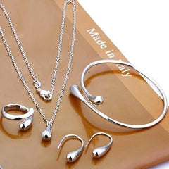 Exquisite Water Drop Styled Pendant Jewelry Set - Metal Toned - dealskart.com.au