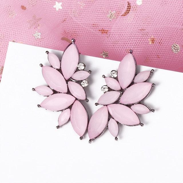POXAM New Korean Statement Earrings for women Pink Sweet Arcylic Geometric Dangle Drop Gold Earings Brincos 2020 Fashion Jewelry - dealskart.com.au