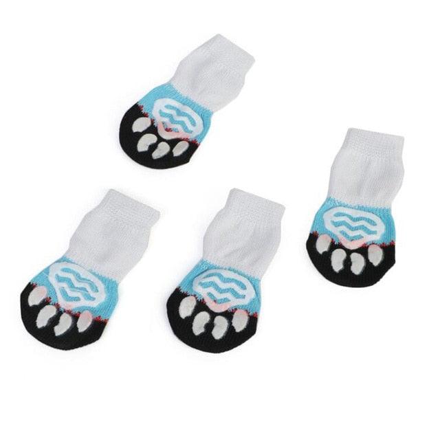 Pet Accessories- 4Pcs/Set Winter Wear Anti-Slip Cotton Socks for Pets - dealskart.com.au