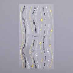 3D Gold Modern and Trendy Nail Foil and Stickers - dealskart.com.au