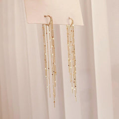 2020 New Arrival Dominated fashion long metal tassel Drop earrings Korean joker sweet lovely heart elegant Women earrings - dealskart.com.au