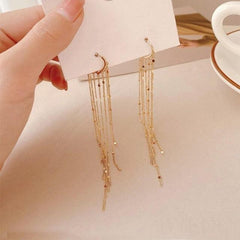 2020 New Arrival Dominated fashion long metal tassel Drop earrings Korean joker sweet lovely heart elegant Women earrings - dealskart.com.au