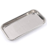 1PC Stainless Steel Cosmetic Storage Tray Nail Art Equipment Plate Doctor Surgical Dental Tray False Nails Dish Tools - dealskart.com.au