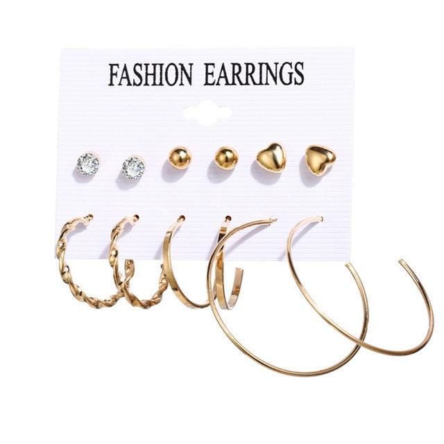 Oversize Hoop Earrings Set Gold Color Round Circle Women's Earrings DIY 2020 Brincos Statement Jewelry - dealskart.com.au