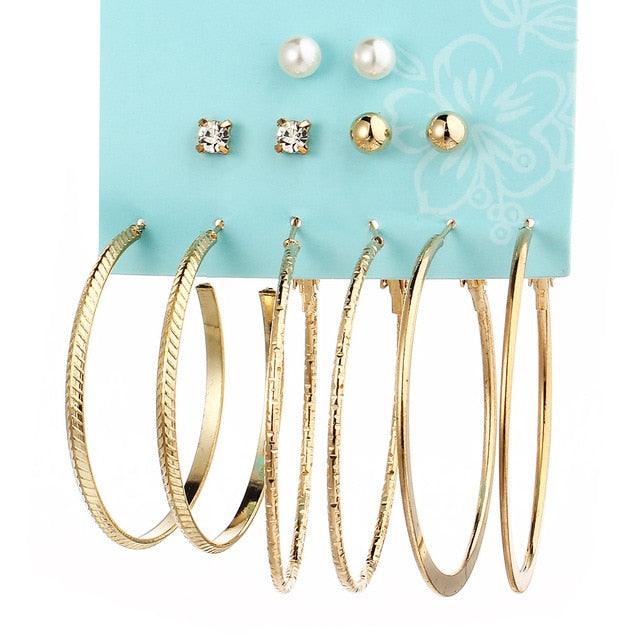 Oversize Hoop Earrings Set Gold Color Round Circle Women's Earrings DIY 2020 Brincos Statement Jewelry - dealskart.com.au