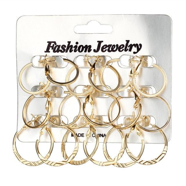 Oversize Hoop Earrings Set Gold Color Round Circle Women's Earrings DIY 2020 Brincos Statement Jewelry - dealskart.com.au