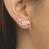 Huitan Hot Selling Simple Stylish Star Women Drop Earrings Shiny White Zircon Exquisite Versatile Female Earring Fashion Jewelry - dealskart.com.au