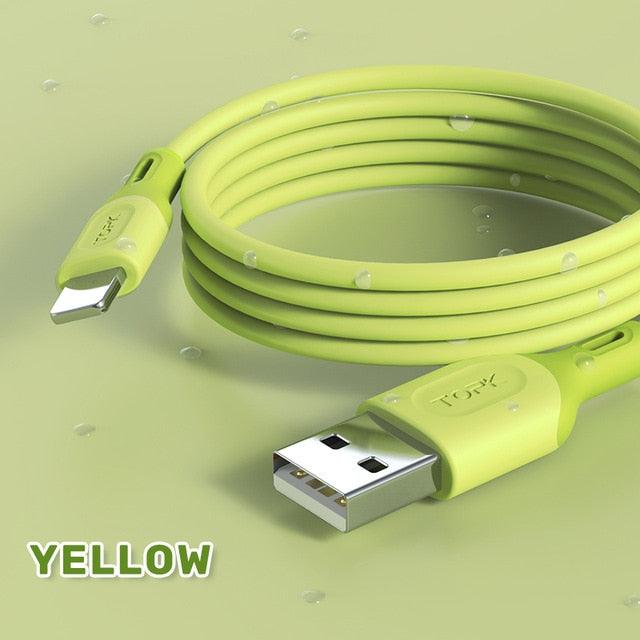 TOPK Micro USB Type C Cable for XiaoMi red mi note 9 3A Fast Charging Liquid Silicone Mobile Phone Data Cable for Samsung Huawei - dealskart.com.au