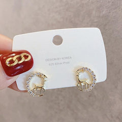 New Creative Christmas Ornaments Stylish Christmas Elk Crystal Deer Stud Earrings Women Fashion Jewelry Gift Christmas Ornaments - dealskart.com.au