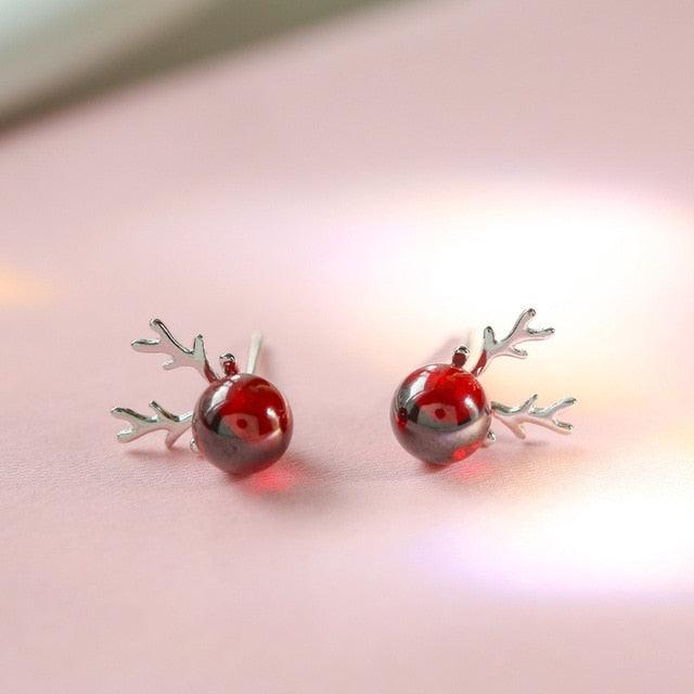 New Creative Christmas Ornaments Stylish Christmas Elk Crystal Deer Stud Earrings Women Fashion Jewelry Gift Christmas Ornaments - dealskart.com.au