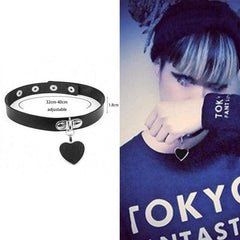 Sexy Trendy Vintage Charm Round Gothic Collar Necklaces Jewelry Gift Gothic Leather Heart Harajuku Women Punk Choker Necklace - dealskart.com.au