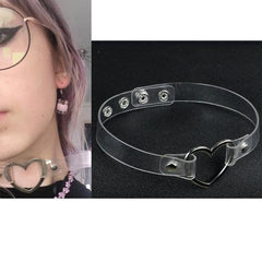 Sexy Trendy Vintage Charm Round Gothic Collar Necklaces Jewelry Gift Gothic Leather Heart Harajuku Women Punk Choker Necklace - dealskart.com.au