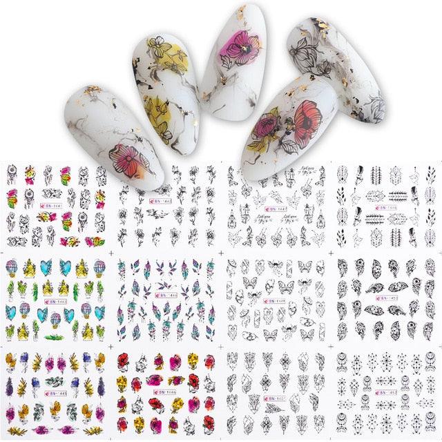 12 Pcs Manicure Love Nail Decoration Water Sticker - dealskart.com.au