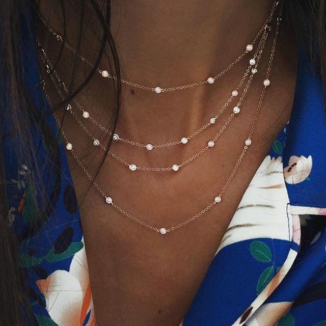 Bohemian Multi-layer Moon Star Necklace For Women Gold Color 2020 Vintage Pendants Necklaces Geometry Chokers Jewelry Gift - dealskart.com.au