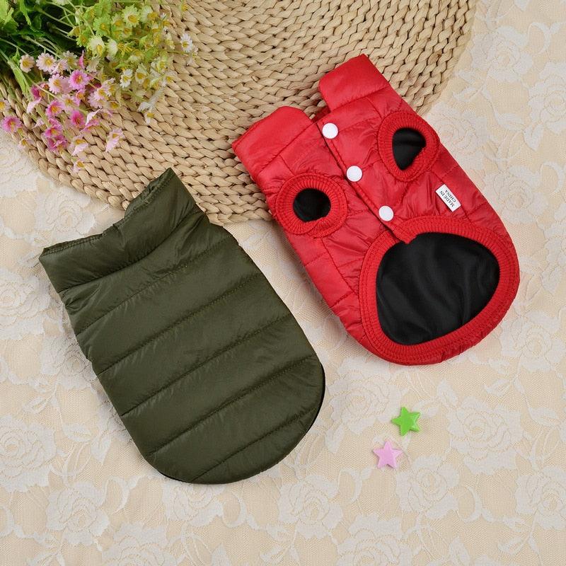 Winter Pet Dog Coat Clothes For Dogs Warm Thicken Solid Color Dog Clothes For Small Dog Red Green Christmas Style Big Dog Jacket - dealskart.com.au