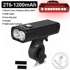 Built-In 5200mAh Bicycle Light L2/T6 USB Rechargeable Power Bank Bright 3Modes Bike Light Waterproof Headlight Bike Accessories - dealskart.com.au