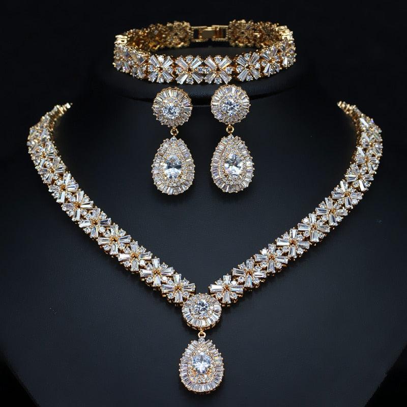 Women's Exclusive Necklace Set - Dubai Gold/ Silver Plated - dealskart.com.au