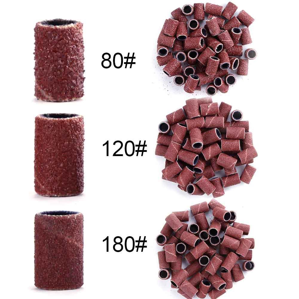 100pcs Nail Art Sanding Bands File For UV Gel Acrylic Polish Remover For Electric Nail Machine Nail Drill 80#/120#/180# - dealskart.com.au