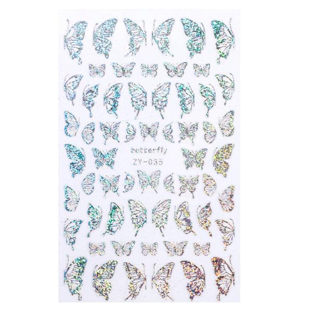 1 Pc Holographic Butterfly Nail Art Adhesive Stickers - dealskart.com.au