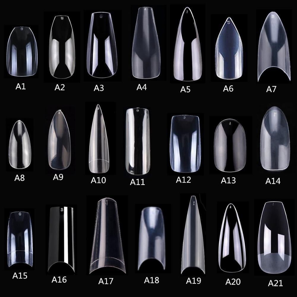 Makartt 500pcs Coffin Fake Nail Tips Clear Natural XXL Gel Tips Full Cover False Acrylic Stiletto Ballerina Nails Press on Nail - dealskart.com.au