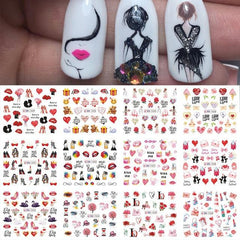 12 Pcs Manicure Love Nail Decoration Water Sticker - dealskart.com.au