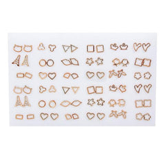 36Pairs/18pairs Earrings Mixed Styles Rhinestone Sun Flower Geometric Animal Plastic Stud Earrings Set For Women Girls Jewelry - dealskart.com.au