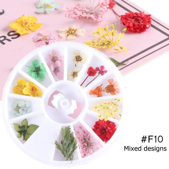 Mix Flower Petal Nail Art Decoration - Real Dried Flowers - dealskart.com.au
