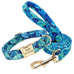 Cute Floral Prints Engravable Dog Collar Belts - dealskart.com.au