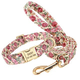 Cute Floral Prints Engravable Dog Collar Belts - dealskart.com.au