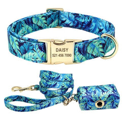 Cute Floral Prints Engravable Dog Collar Belts - dealskart.com.au