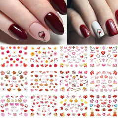 12 Pcs Manicure Love Nail Decoration Water Sticker - dealskart.com.au