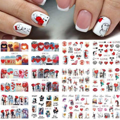12 Pcs Manicure Love Nail Decoration Water Sticker - dealskart.com.au