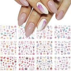 12 Pcs Manicure Love Nail Decoration Water Sticker - dealskart.com.au