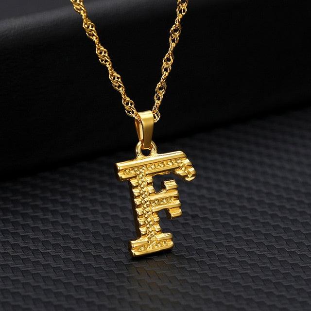 Capital Letter Initial Necklace For Women Stainless Steel Gold A-Z Alphabet Pendant Necklace Valentine Jewelry Gift Bijoux Femme - dealskart.com.au