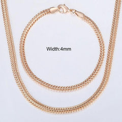 Davieslee Women's Rose Gold Braided Chain Necklace Set - dealskart.com.au