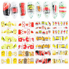 12 Pcs/Set Fun Cartoon Water Stickers and Decals for Nail Decoration - dealskart.com.au