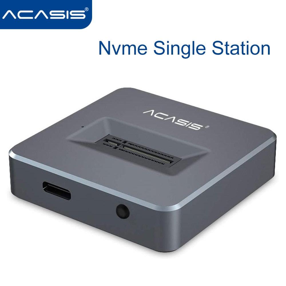 Acasis NVME Enclosure Clone Docking Station USB 3.1 Gen 2 No Cable Clone For SSD, USB to M2 SSD Key M - dealskart.com.au