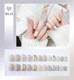 24pcs Small Fresh White Flowers Decorated Frosted Matte Wearable Fake Nails Suitable Fairy Girl Summer Hand Decoration T - dealskart.com.au