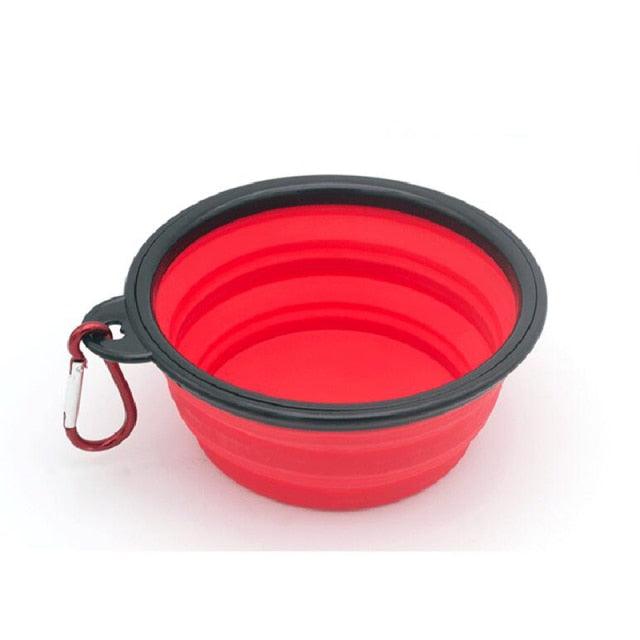 1000ML Silicone Dog Feeder Bowl With Carabiner Folding Cat Bowl Travel Dog Feeding Supplies Food Water Container Pet Accessories - dealskart.com.au