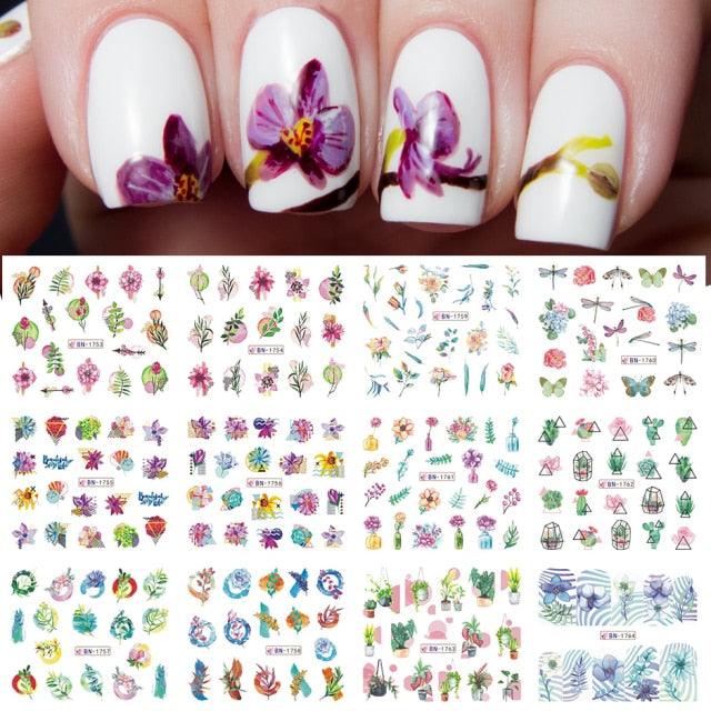 12 Pcs/Set Fun Cartoon Water Stickers and Decals for Nail Decoration - dealskart.com.au