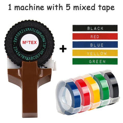 Multicolor MoTex E101 embossing label maker compatible for 9mm dymo 3D embossing Tape Manual Typewriter label maker machine - dealskart.com.au