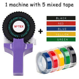 Multicolor MoTex E101 embossing label maker compatible for 9mm dymo 3D embossing Tape Manual Typewriter label maker machine - dealskart.com.au