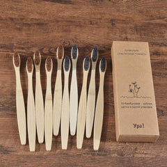 Organic and Eco-Friendly Bamboo Toothbrush Set - 10 Pcs - dealskart.com.au