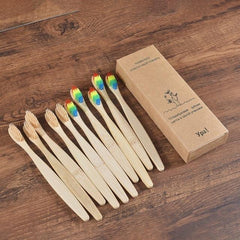 Organic and Eco-Friendly Bamboo Toothbrush Set - 10 Pcs - dealskart.com.au