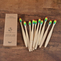 Organic and Eco-Friendly Bamboo Toothbrush Set - 10 Pcs - dealskart.com.au