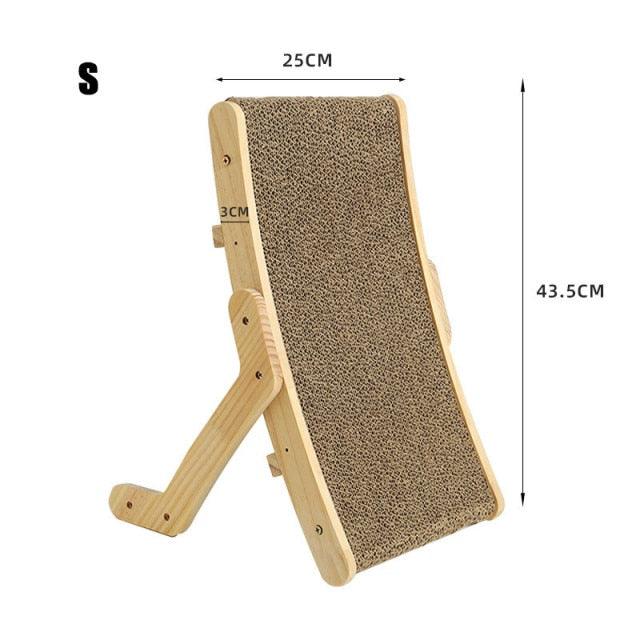 Pet Accessories- Cat’s Solid Wood Corrugated Cardboard Scratcher - dealskart.com.au