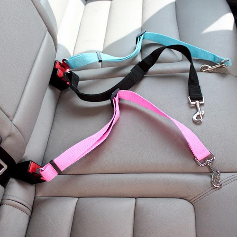 Pet Dog Cat Car Seat Belt For Accessories Goods Animals Adjustable Harness Lead Leash Small Medium Travel Clip French Bulldog - dealskart.com.au