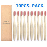 10PCS Biodegradable Bamboo Toothbrush Teeth Colorful Bristle Natural Bamboo Tooth brush Dental Eco Bambou Toothbrushes - dealskart.com.au